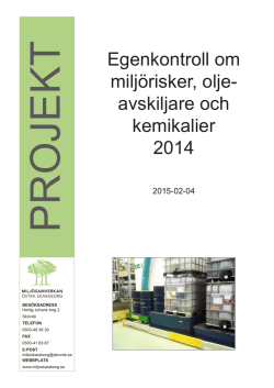 Egenkontroll om miljörisker, oljeavskiljare och kemikalier, 2014