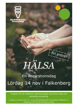 Lördag 14 nov i Falkenberg - Studieförbundet Vuxenskolan