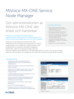 MiVoice MX-ONE Service Node Manager