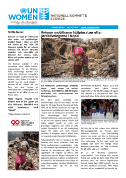 Kvinnor mobiliserar hjälpinsatser efter jordbävningarna i Nepal