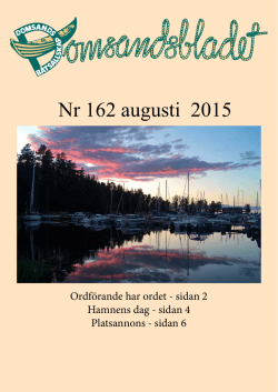 Nr 162 augusti 2015 - Domsands Båtsällskap
