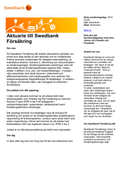 Swedbank Försäkring söker aktuarie
