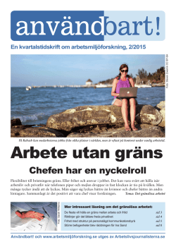 Användbart #2 2015 - arbetsmiljöforskning.se