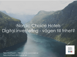 Nordic Choice Hotels Digital investering - vägen till