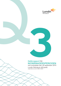 Q3 rapport 2015 - Lundin Petroleum