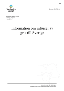 Information om införsel av gris till Sverige