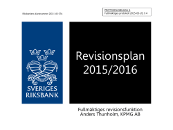Bilaga A, Revisionsplan 2015-2016