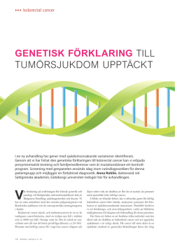 Läs hela artikeln - Onkologi i Sverige