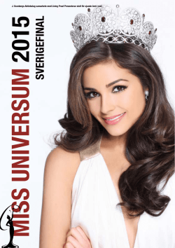 Finalbladet 2015 - Miss Universe Sweden