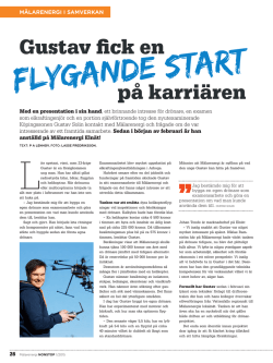 Gustav fick en flygande start på karriären (pdf 302 kB, nytt fönster)