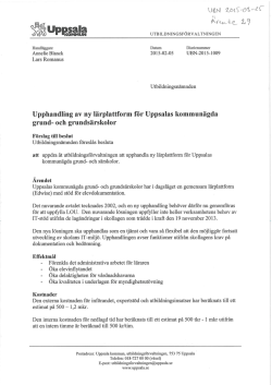 29. Upphandling av ny lärplattform för Uppsalas kommunägda grund