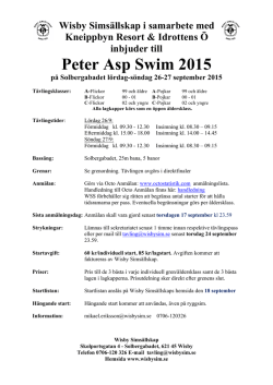 Peter Asp Swim 2015 Inbjudan