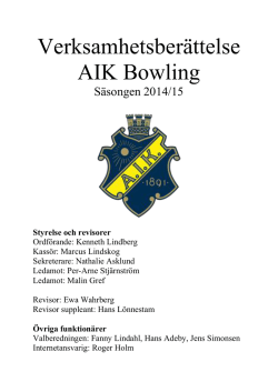 Verksamhetsberättelse AIK Bowling