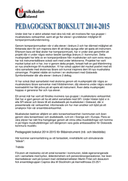 Pedagogiskt bokslut 2014-2015 för Blåsinstrument (trä