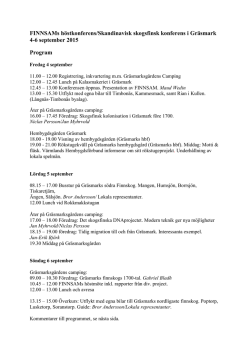 Preliminärt program Skandinavisk skogsfinsk konferens i