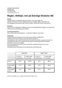 Regler och Riktlinjer - Göteborgs kommun