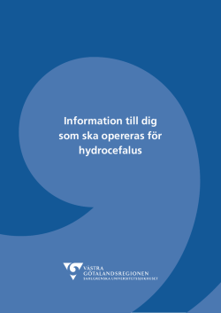 Information till dig som ska opereras för hydrocefalus