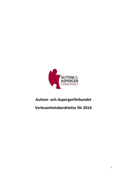Autism- och Aspergerförbundet Verksamhetsberättelse för 2014