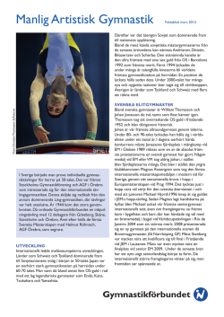 Manlig Artistisk Gymnastik - Svenska Gymnastikförbundet