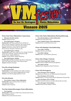Vinnare 2015 - Västra Mälardalen i Samverkan