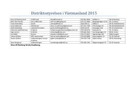 Distriktsstyrelsen i Västmanland 2015