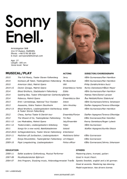 MUSICAL/PLAY - SONNY ENELL