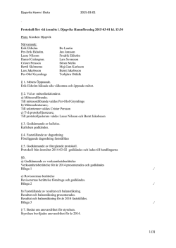 Protokoll fört vid årsmöte i, Djupviks Hamnförening 2015-03