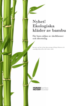 Nyhet! Ekologiska kläder av bambu