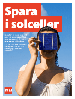 Spara i solceller - Egen El