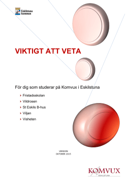 VIKTIGT ATT VETA - Eskilstuna kommun