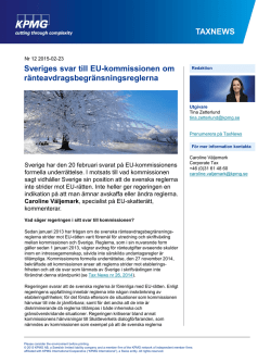 Sveriges svar till EU-kommissionen om