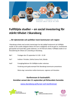 Fullföljda studier – en social investering för stärkt tillväxt i Skaraborg