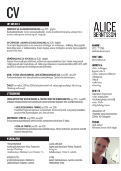 CV - Alice Berntsson