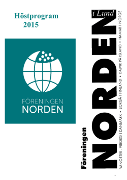 Höstprogram 2015 - Lund