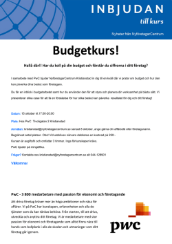 Budgetkurs! - NyföretagarCentrum