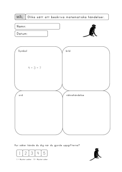 Datum: Namn: Olika sätt att beskriva matematiska händelser.! MÅL 4