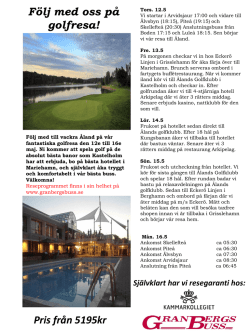 Reseprogram Golfresa Åland 2016