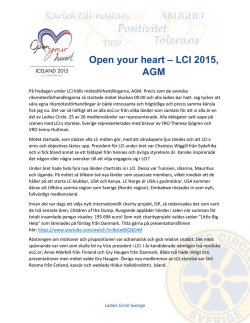 Open your heart – LCI 2015, AGM
