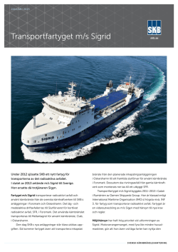 Faktablad: Transportfartyget m/s Sigrid