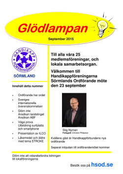 Glödlampan september 2015 - Handikappföreningarna Sörmland