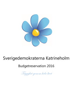 Sverigedemokraterna Katrineholm Trygghet genom hela livet