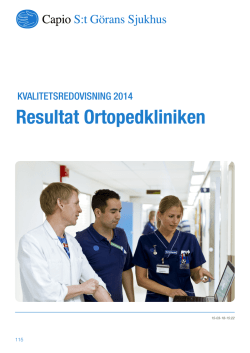 Resultat ortopeden - Capio S:t Görans Sjukhus