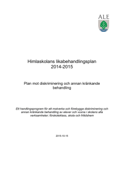 Himlaskolans likabehandlingsplan 2014-2015