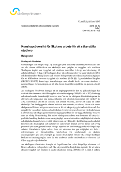 Kunskapsöversikt Kunskapsöversikt för Skolans