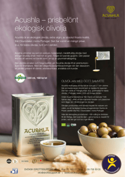 Acushla – prisbelönt ekologisk olivolja