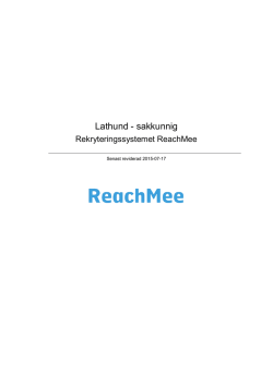 Lathund rekryteringsverktyg ReachMee