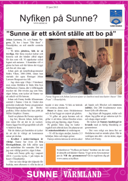 Nyhetsbrev från Sunne, nr 2 2015