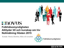 Novus 2015: Attityder till och kunskap om hiv