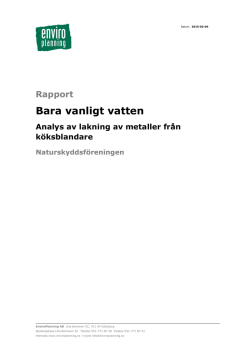 Bara vanligt vatten - Naturskyddsföreningen