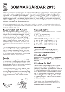 SOMMARGÅRDAR 2015 - Eskilstuna kommun